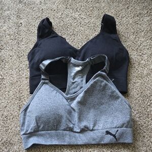 Set of 2 Sports Bras | Size S | Removable Cups | Black & Gray